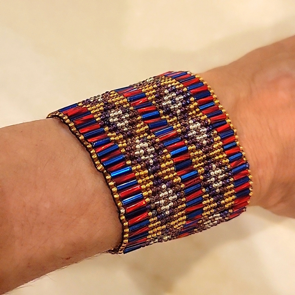 Gorgeous Hand-Beaded Cuff Bracelet - Picture 6 of 10